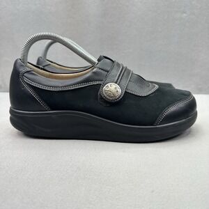 Finn Comfort Galway Womens Size 6.5 Oxford Flat Black Nappa Leather Round Toe